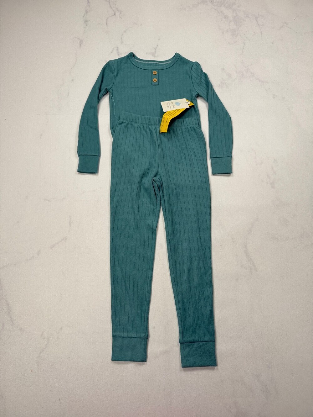 Cloud Island Snug Fitting Sleepwear Teal Modern Button Detail - Girls 5T
